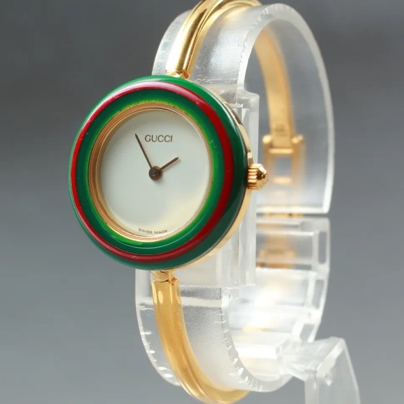 GUCCI 14k Gold Plated Watch Bracelet highly collectable! Vintage SO POPU… - Picture 4 of 10